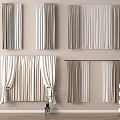 Modern Curtain Pleated Curtain Fabric Gauze Curtain 3d model