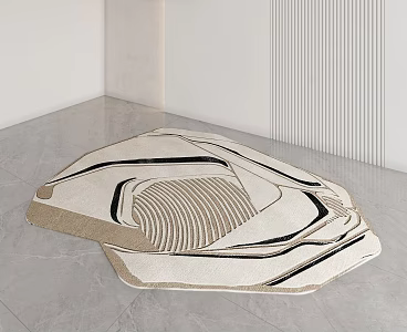 modern shaped carpet shaped carpet 3d model