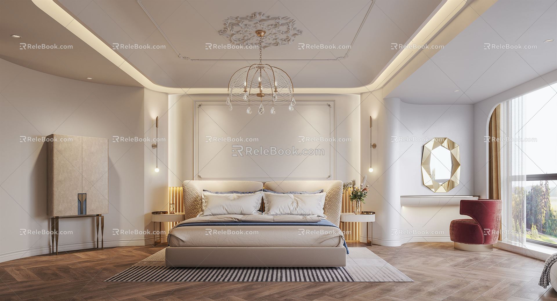 Light Luxury Bedroom 3d model