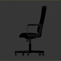Gray Office Chair with Armrests Metal Base and Wheels Modern Style Design