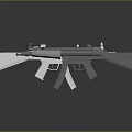 3D Model of Modern White and Gray Rifle with Scope and Design Features