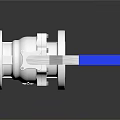 Stainless Steel Industrial Ball Valve With Blue Handle And Flanged Connections