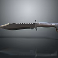 Military Tactical Knife With Sharp Serrated Blade Metal Handle And Leather Cord