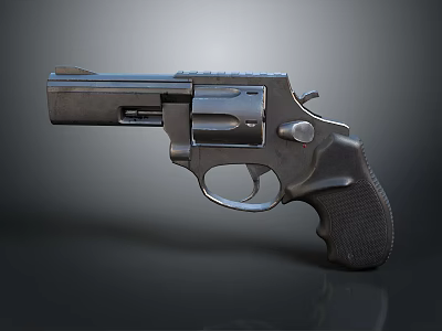 Vintage Revolver Weapon Featuring Metal Construction And Ergonomic Grip 3d model