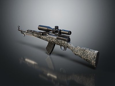 Modern gun sniper rifle sniper rifle scope 3d model