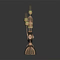 Steampunk Style Copper Metal Table Lamp With Glass Bulbs And Gear Design