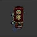 Vintage Red Electronic Telephone With Rotary Dial And Classic Design