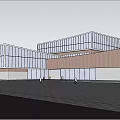 Modern Office Building Exterior With Glass Curtain Walls And Open Plaza Design
