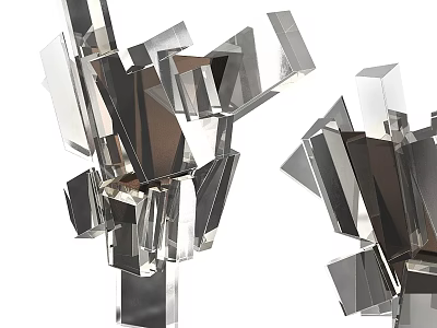 Modern Geometric Wall Lamp With Sculptural Metal Glass Design Elements 3d model