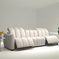 Cream wind cloth sofa technology cloth three-person functional sofa with two specifications creamy-white piano sofa 3d model