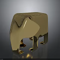 Stylish Golden Elephant Shaped Decorative Furniture With Modern Design And Reflective Surface