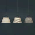 Three Modern Pendant Lights Design With Geometric Lampshades And Minimalist Dark Setting