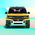 Yellow Modern SUV Design With Black Roof Stylish Front Grille And Headlights