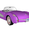 Purple Classic Convertible Sports Car With Vintage Design And Open Top