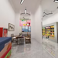 Fresh Fruit Store Interior With Colorful Displays And Promotion Featuring Pomegranates Lemons