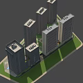 Modern High Rise Residential Complex With Green Areas And Road Layout