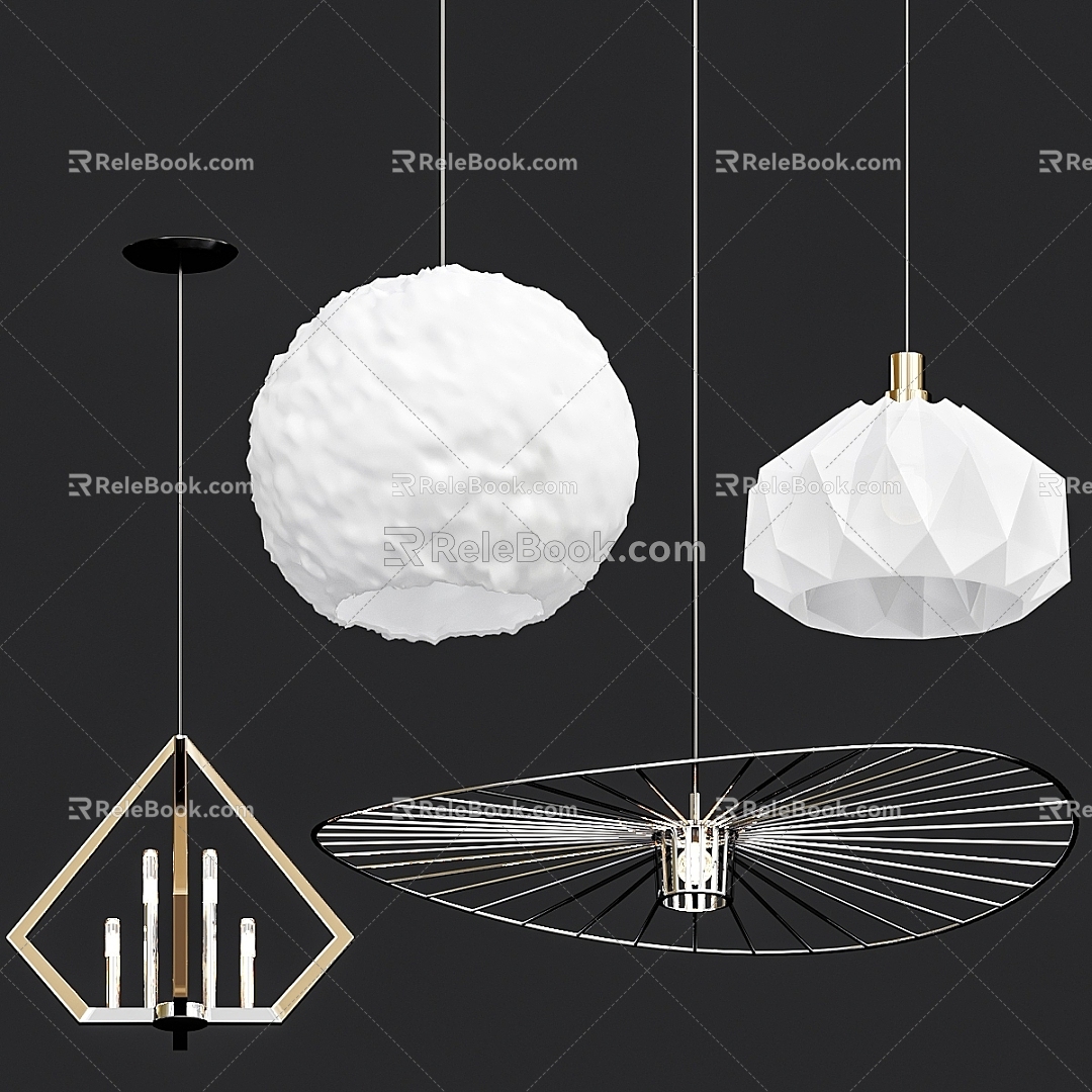 Modern chandelier organic 3d model