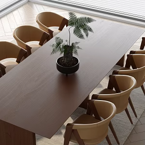 Modern Dining Table and Chair 3d model
