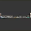 Urban Street Scene Construction With Graffiti Walls Archway Rooftop And Signage