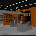 Royal Bailee Modern Store With Orange White Decor And Shoe Display Racks