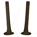 Two Wooden Tree Trunks With Stone Bases For Decorative Purposes