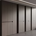 Modern Built in Wooden Storage Cabinets With Sleek Design Black Accents And Tile Floor