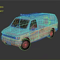 minibus minivan driverless bus school bus van box car 3d model