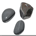 Natural Stone Pebbles And Wood Elements For Modern Interior Decor Ideas 3d model