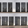 Various Modern Hinged Doors With Different Panel Designs For Home Interior 3d model