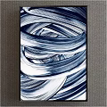 Abstract Blue And White Swirl Lines Wall Art For Modern Interior Decor