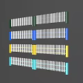 Colorful White Picket Fence Designs With Green Blue Yellow And Light Blue Posts
