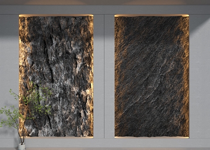 rubble background wall molten rock 3d model