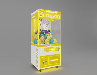 Adventure Themed Coin Operated Claw Machine With Plush Toys For Indoor Amusement 3d model
