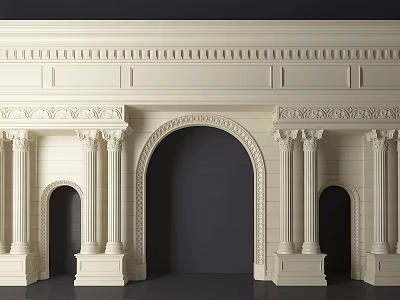 Classical Entrance Gate With Ornate Columns Arched Structure And Intricate Carvings 3d model