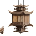 New Chinese Style Art Device Chandelier 3d model