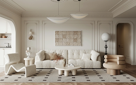 French Living Room 3d model