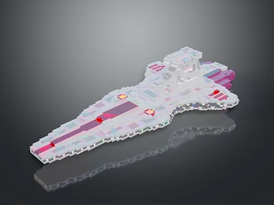 Futuristic Aerospace Space Station Model With Transparent Colorful Structure Design 3d model