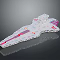 Futuristic Aerospace Space Station Model With Transparent Colorful Structure Design
