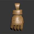 Golden Weapon Themed Pendant Shaped Like Boxing Glove With Intricate Design