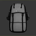 Gray And Black Backpack With Adjustable Straps And Multiple Compartments For Daily Use 3d model