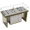 Modern Retail Display Cabinet with Glass Top Metal Frame and Storage Cabinets for Shop