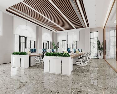 modern public office area open office 3d model