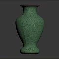 Turquoise Decorative Vase With Crackle Effect Red Rim And Glossy Base