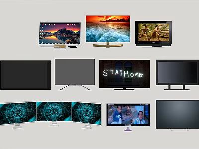 Modern TV Electronic Screen Laptop Tablet PC 3d model Modern TV Electronic Screen Laptop Tablet PC 3d model