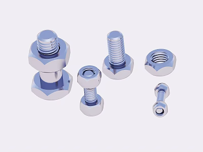 High Quality Stainless Steel Bolts and Nuts for Hardware Tools Applications 3d model