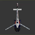 Red And White Helicopter With Modern Sleek Design And Rotors On Reflective Surface