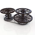 Industrial Metal Gear Mechanism With Multiple Spoked Wheels And Support Structure