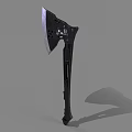 Tactical Combat Axe With Black Handle Sharp Metal Blade And Hole Design