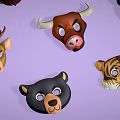 Collection of Cute Cartoon Animal Heads in Vibrant Colors and Styles
