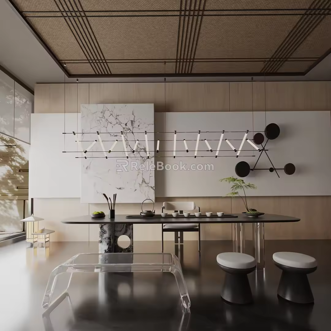Modern table combination 3d model